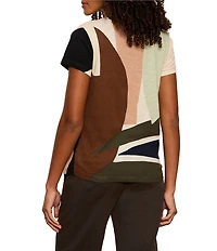 Sanctuary The Perfect Tee Chromatique Printed Crew Neck Short Sleeve Top