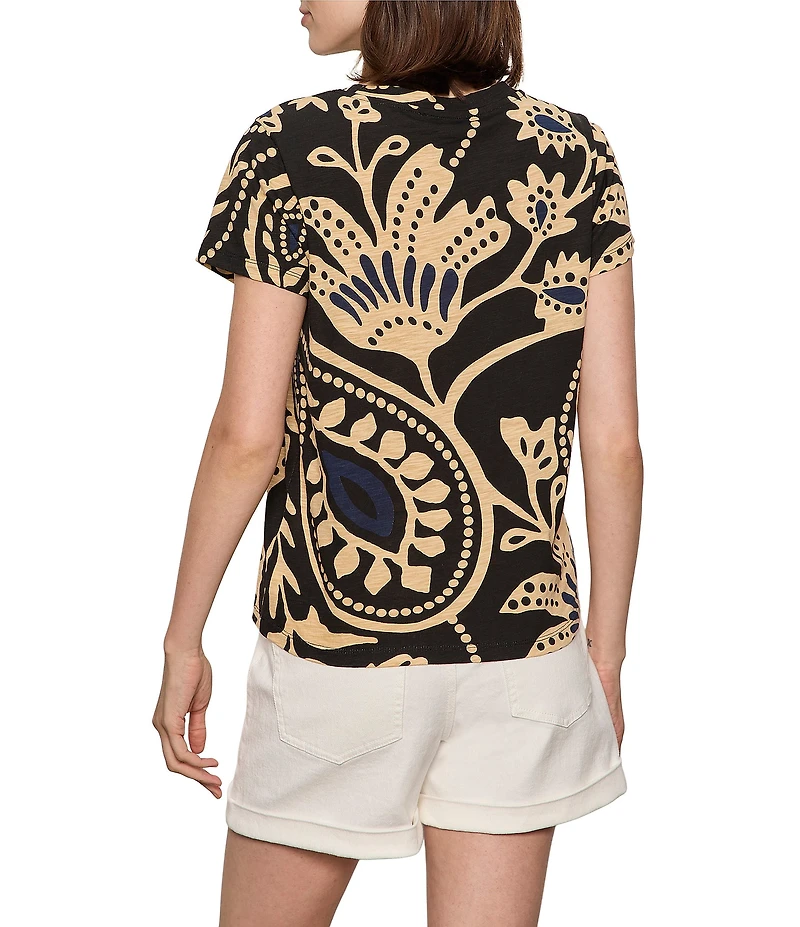 Sanctuary The Perfect Tee Cotton Jersey Printed Crew Neck Short Sleeve Top