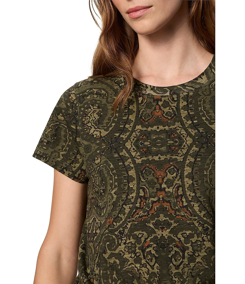 Sanctuary The Perfect Tee Paisley Printed Crew Neck Short Sleeve Top