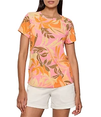 Sanctuary The Perfect Tee Floral Print Crew Neck Short Sleeve Top