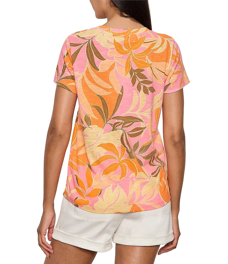 Sanctuary The Perfect Tee Floral Print Crew Neck Short Sleeve Top