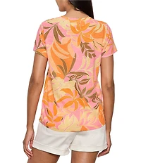 Sanctuary The Perfect Tee Floral Print Crew Neck Short Sleeve Top