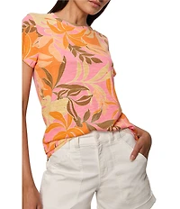 Sanctuary The Perfect Tee Floral Print Crew Neck Short Sleeve Top