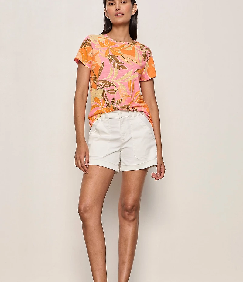 Sanctuary The Perfect Tee Floral Print Crew Neck Short Sleeve Top