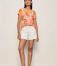 Sanctuary The Perfect Tee Floral Print Crew Neck Short Sleeve Top