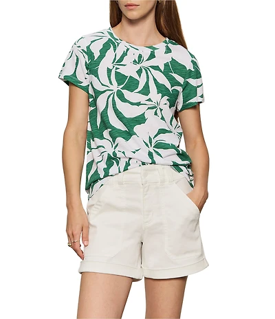 Sanctuary The Perfect Tee Floral Printed Crew Neck Short Sleeve Top