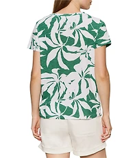 Sanctuary The Perfect Tee Floral Printed Crew Neck Short Sleeve Top