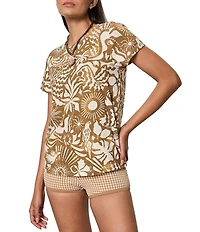 Sanctuary The Perfect Tee Full Moon Printed Crew Neck Short Sleeve Top