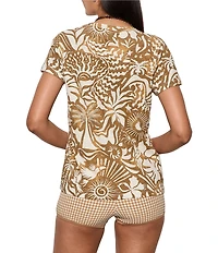 Sanctuary The Perfect Tee Full Moon Printed Crew Neck Short Sleeve Top
