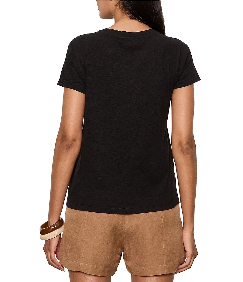 Sanctuary The Perfect Tee Lotus Printed Crew Neck Short Sleeve Top