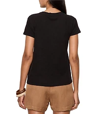 Sanctuary The Perfect Tee Lotus Printed Crew Neck Short Sleeve Top