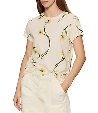 Sanctuary The Perfect Tee Meadow Printed Crew Neck Short Sleeve Top