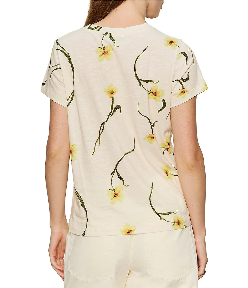 Sanctuary The Perfect Tee Meadow Printed Crew Neck Short Sleeve Top
