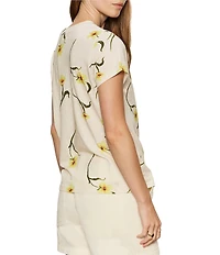 Sanctuary The Perfect Tee Meadow Printed Crew Neck Short Sleeve Top