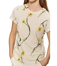 Sanctuary The Perfect Tee Meadow Printed Crew Neck Short Sleeve Top