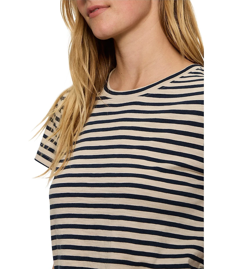 Sanctuary The Perfect Tee Navy Striped Crew Neck Short Sleeve Top