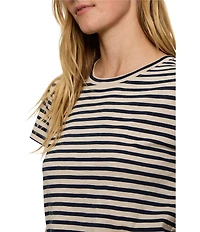 Sanctuary The Perfect Tee Navy Striped Crew Neck Short Sleeve Top