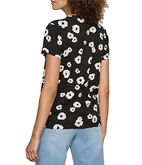 Sanctuary The Perfect Tee Petite Floral Printed Crew Neck Short Sleeve Top