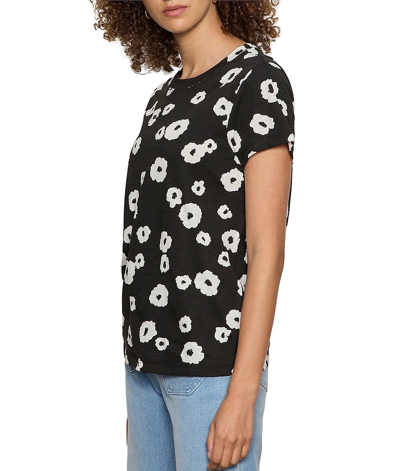 Sanctuary The Perfect Tee Petite Floral Printed Crew Neck Short Sleeve Top