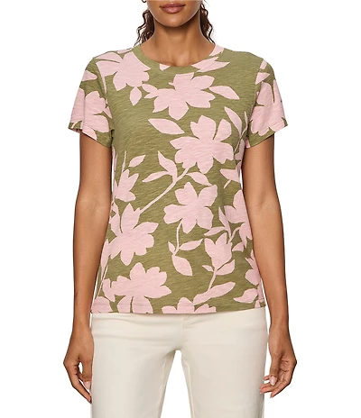 Sanctuary The Perfect Tee Pink Silhouette Printed Crew Neck Short Sleeve Top