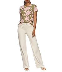 Sanctuary The Perfect Tee Pink Silhouette Printed Crew Neck Short Sleeve Top