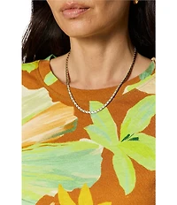 Sanctuary The Perfect Tee Green House Printed Crew Neck Short Sleeve Top