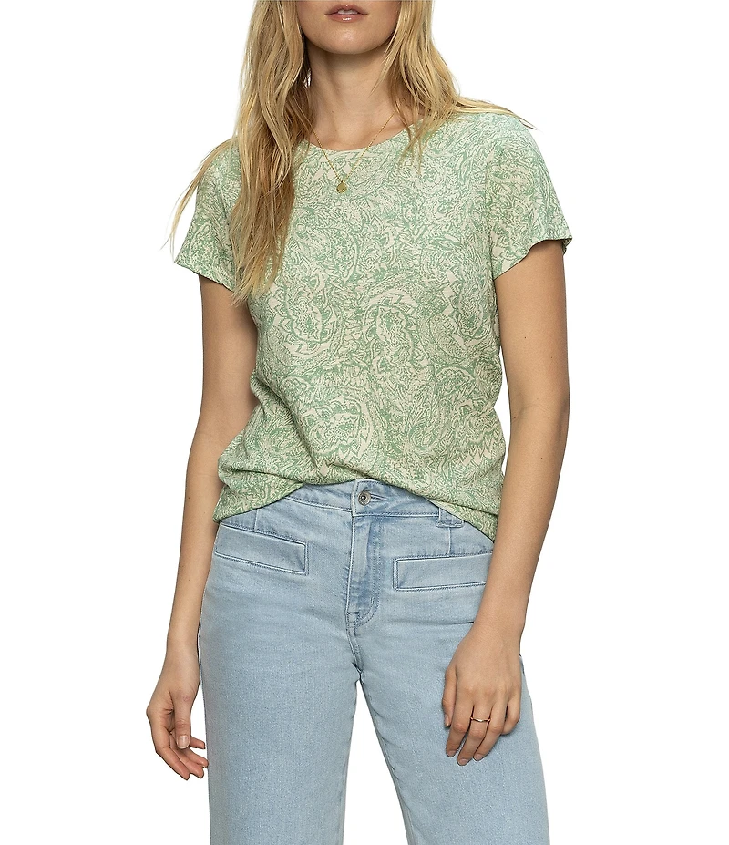 Sanctuary The Perfect Tee Mosaic Print Crew Neck Short Sleeve Top