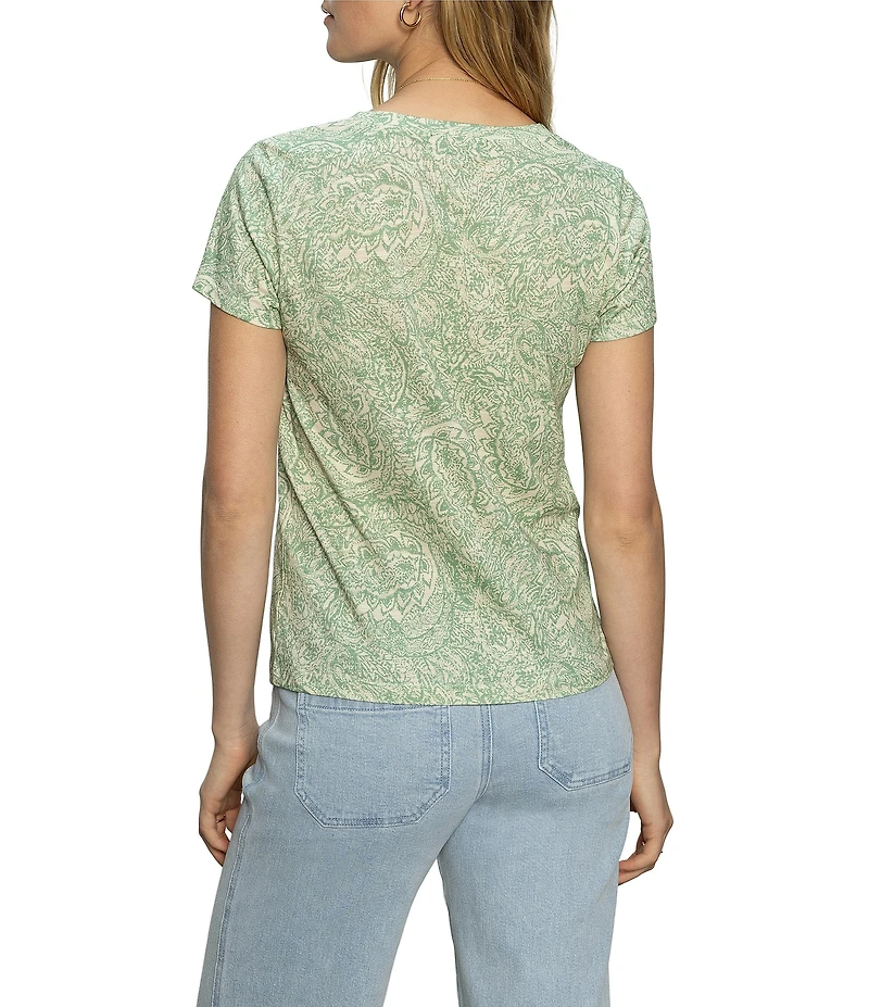 Sanctuary The Perfect Tee Mosaic Print Crew Neck Short Sleeve Top