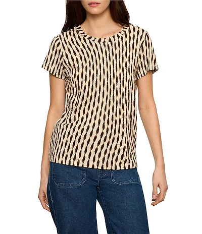 Sanctuary The Perfect Tee Printed Crew Neck Short Sleeve Top