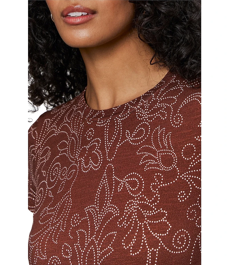 Sanctuary The Perfect Tee Printed Crew Neck Short Sleeve Top