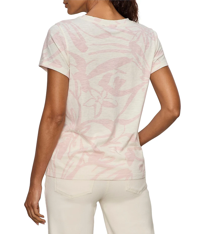 Sanctuary The Perfect Tee Rose Vine Printed Crew Neck Short Sleeve Top