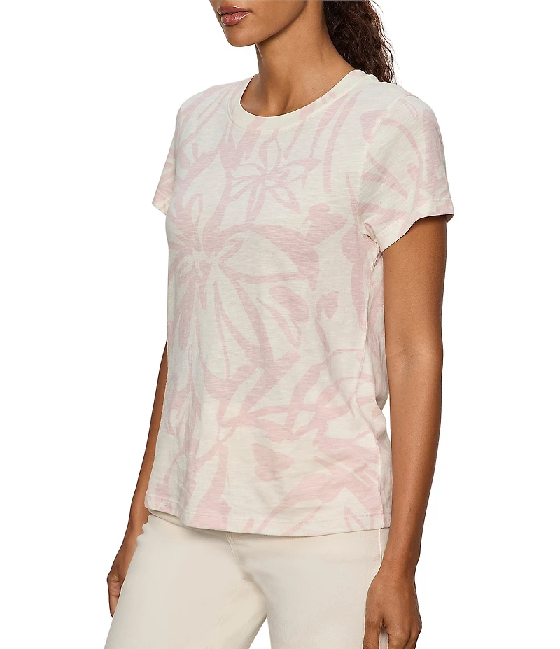 Sanctuary The Perfect Tee Rose Vine Printed Crew Neck Short Sleeve Top
