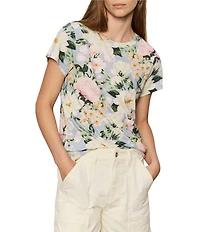 Sanctuary The Perfect Tee Spring Floral Printed Crew Neck Short Sleeve Top