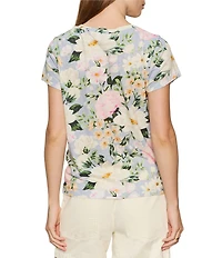 Sanctuary The Perfect Tee Spring Floral Printed Crew Neck Short Sleeve Top