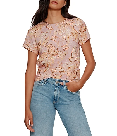 Sanctuary The Perfect Tee Whimsy Printed Crew Neck Short Sleeve Top