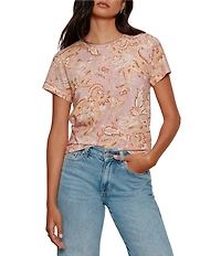 Sanctuary The Perfect Tee Whimsy Printed Crew Neck Short Sleeve Top
