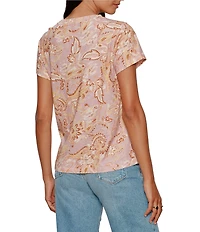Sanctuary The Perfect Tee Whimsy Printed Crew Neck Short Sleeve Top