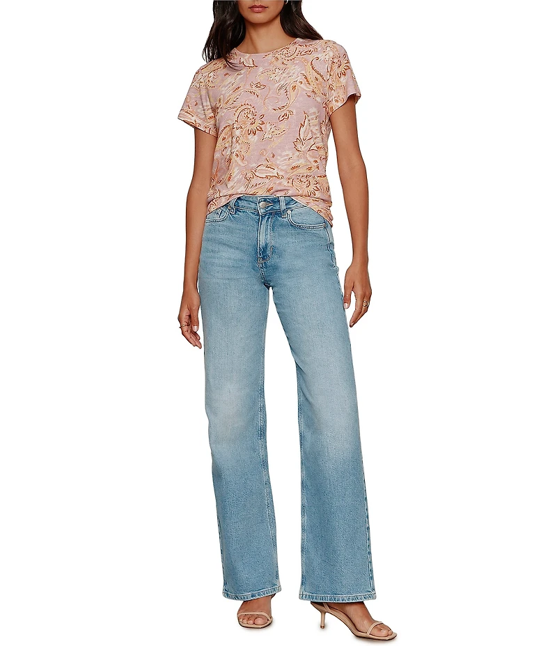 Sanctuary The Perfect Tee Whimsy Printed Crew Neck Short Sleeve Top