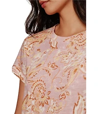 Sanctuary The Perfect Tee Whimsy Printed Crew Neck Short Sleeve Top