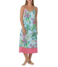 Sanctuary Tropical Floral Sleeveless V-Neck Woven Maxi Chemise