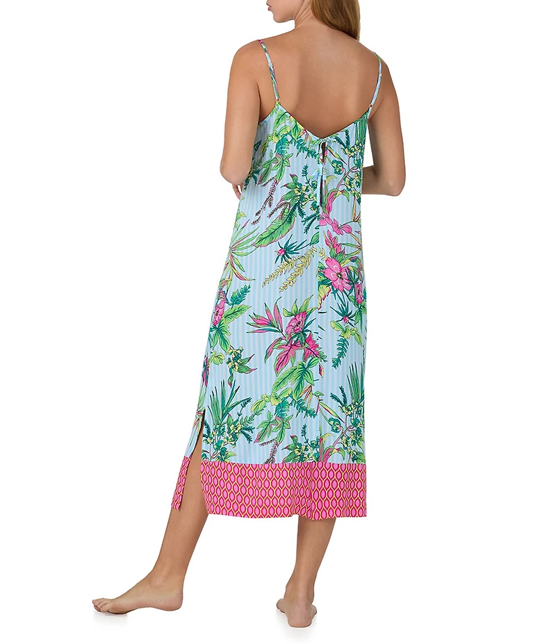 Sanctuary Tropical Floral Sleeveless V-Neck Woven Maxi Chemise
