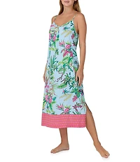 Sanctuary Tropical Floral Sleeveless V-Neck Woven Maxi Chemise