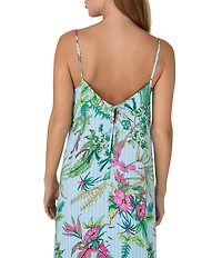 Sanctuary Tropical Floral Sleeveless V-Neck Woven Maxi Chemise