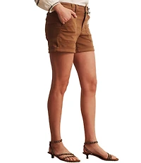 Sanctuary Wander On Mid-Rise Cuffed Hem Hybrid Stretch Twill Shorts