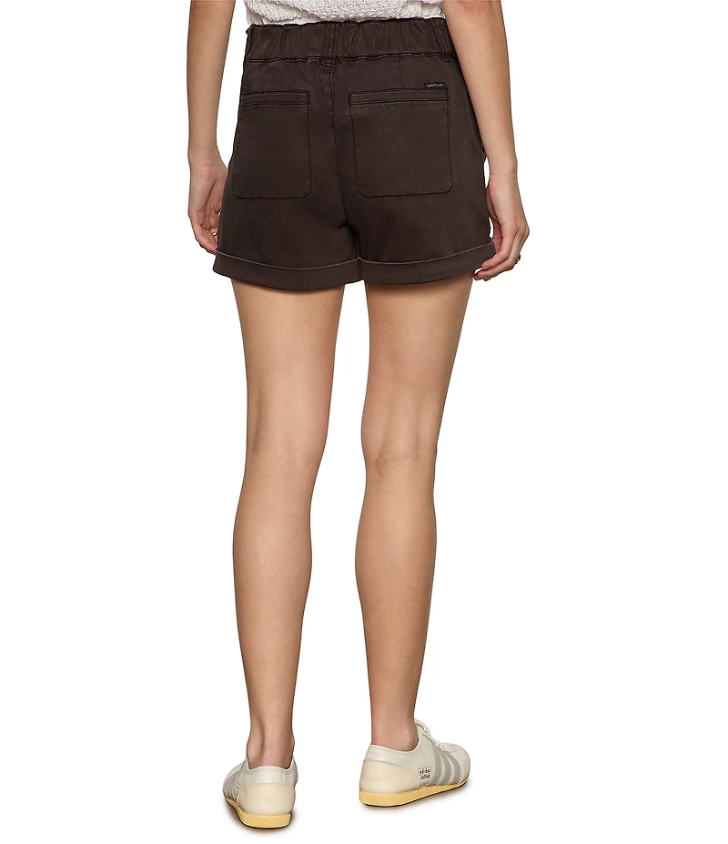 Sanctuary Wander On Mid-Rise Cuffed Hem Hybrid Stretch Twill Shorts
