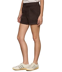 Sanctuary Wander On Mid-Rise Cuffed Hem Hybrid Stretch Twill Shorts
