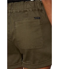 Sanctuary Wander On Mid-Rise Cuffed Hem Hybrid Stretch Twill Shorts