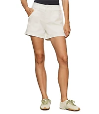 Sanctuary Wander On Mid-Rise Cuffed Hem Hybrid Stretch Twill Shorts