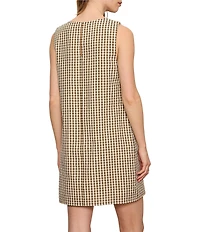 Sanctuary Way To Be Gingham Print Crew Neck Sleeveless Seersucker Mini Shift Dress