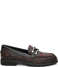 Sanctuary Whitney Leopard Burnout Hair Calf Chain Bit Buckle Hardware Loafers